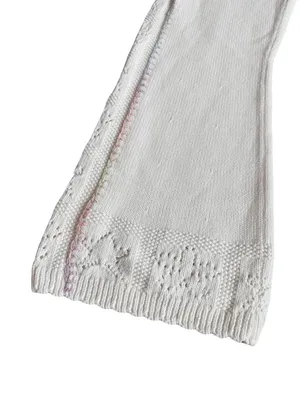 LoveShackFancy White Toro Crochet Flare Pants Wide Leg Pointelle X-Small Women's thumbnail 12