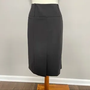Sharagano Studio Skirt Straight Midi High Waisted Back Split Bet Loops Black thumbnail 4