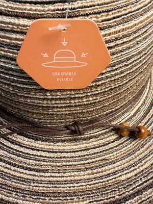 CTR Summit Crushable Straw Hat Brown Mix M/L UPF 40+ Packable Sun Hat NWT thumbnail 10