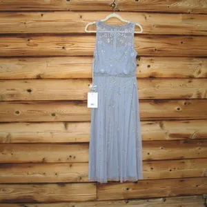 MAC DUGGAL 9222 Blue High Neck Sleeveless Embellished A Line Cocktail Dress thumbnail 11