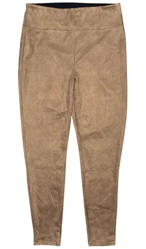 ASSETS SPANX Faux Suede Shaping Leggings High Rise Pull On Pants 1X Cashew Tan thumbnail 1