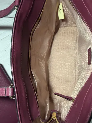 kate spade plum saffiano tote in deep berry thumbnail 7