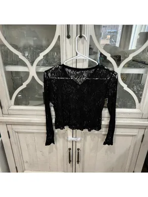 Viy Michelle Y2K Black Lace Cardigan Cropped Top S Goth Dark Romantic Whimsigoth thumbnail 4
