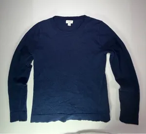 J. Crew Navy Teddie cotton wool blend Crewneck Sweater thumbnail 1