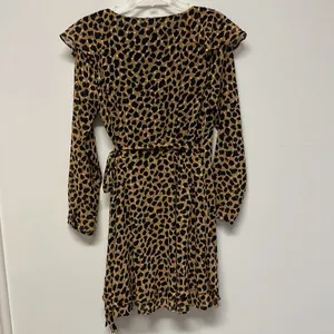New Free People Cheetah Animal Print Long Sleeve Mini Dress size M thumbnail 7