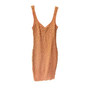Free People $98 Set The Bar Scrunch Smock Cotton V-Neck Bodycon Tank Midi Dress thumbnail 4
