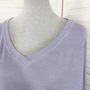 We The Free Thermal‎ Dolman Sleeve Slouchy Crop Shirt Lavender Purple XS thumbnail 6