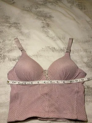 Euro Blush Pink Textured Bustier Crop Top thumbnail 7