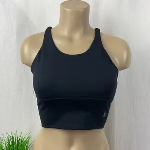 Savvi Black Strappy Back Cropped Athletic Sport Bra Top NEW M thumbnail 5