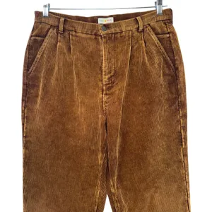 Teddy Fresh‎ Brown Pleated Corduroy Pants Straight Leg 100% Cotton 31 thumbnail 3
