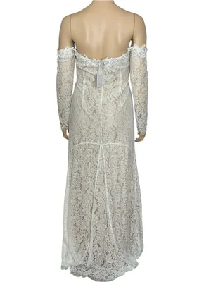 LULUS Romance Dreamer Lace Off-the-Shoulder Dress, White, 2X thumbnail 5