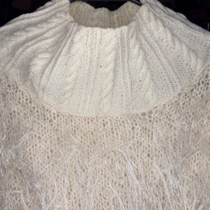 Fluffy, Sparkly, Vintage Cream Mohair Knit Sweater thumbnail 3
