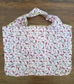 Hello Kitty Chic Kawaii Eco Friendly Trendy Packable Sturdy Reusable Nylon Bag thumbnail 1