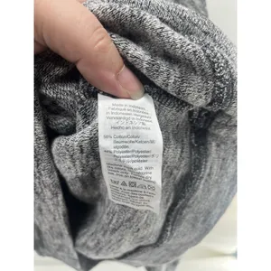 Madewell crewneck sweatshirt gray marled slub knit balloon sleeves‎ cropped M thumbnail 3