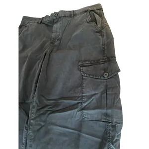 American Eagle Mid Rise Baggy Wide Leg Cargo Pants Womens Size 14 Faded Black thumbnail 3