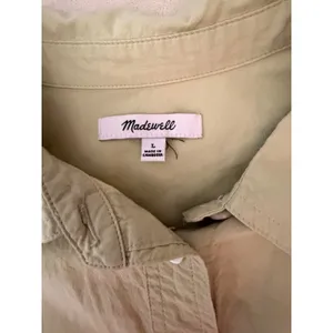 Madewell Womens Large Pale Sage Green Cotton Button Down Shirt Oversized Pocket thumbnail 6