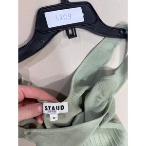 Staud Ellison ombre pleated Midi Dress Jade Tie Dye Small thumbnail 2