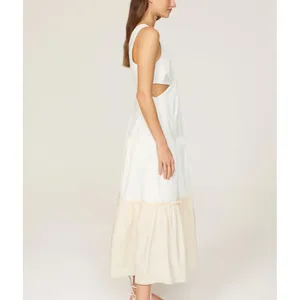 Endless Rose Cottage Midi Dress SMALL Cut Out Waist Ruffle Cotton Designer $110 thumbnail 2