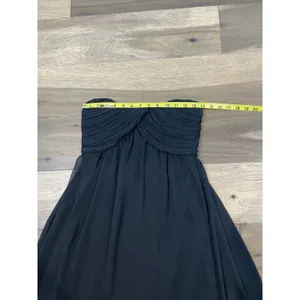 Vera Lucci Womens Maxi Chiffon Sweetheart Neck Dress Size S Black thumbnail 4