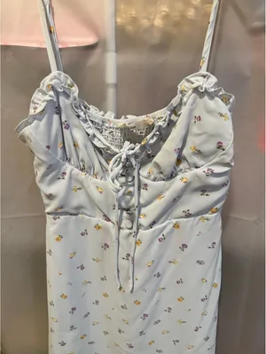 Kiss The Sky White Floral Spaghetti Strap Mini Dress XS thumbnail 4