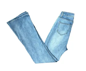 SheIn, size 0, blue, high-waisted flare jeans thumbnail 3