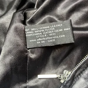 Adler Collection Black Genuine Leather Jacket Zip Front Collared Minimalist M thumbnail 6