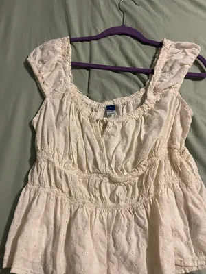 Old Navy Cream Decorative Tank thumbnail 1