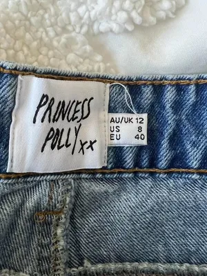 Princess Polly Distressed High Rise Denim Shorts Size 8 thumbnail 3