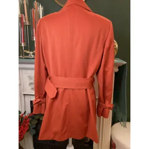 Albert Nipon Women Orange Belted Trench Coat Size‎ 12 thumbnail 4