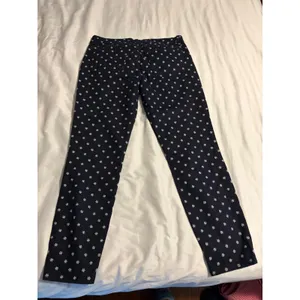 Ann Taylor Navy Blue Embroidered Daisy Skinny Ankle Modern‎ Fit Pants Womens 10 thumbnail 3