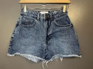 Cotton On Shorts Womens 2 Blue High Rise Mom Denim Frayed Hem Cutoff Casual thumbnail 1