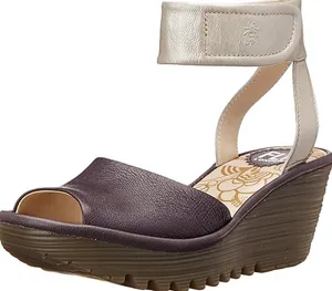 Fly London Yula Peep Toe Platform Wedge Heel Ankle Strap Patent Leather Purple 8 thumbnail 1