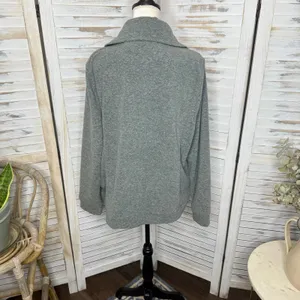 LAUREN RALPH LAUREN Quilted Fleece Full Zip Jacket Black Gray Size XL thumbnail 4