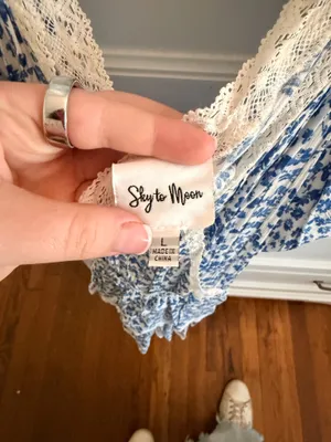 Sky to Moon Blue and White mini dress thumbnail 4