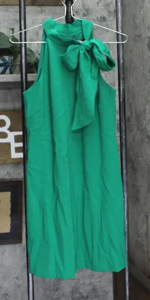 Vince Camuto Womens Crepe Bow Neck Shift Dress VC0M3404-396 Kelly Green 8 thumbnail 1
