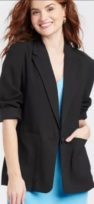 A New Day Oversized Blazer Women’s Black size XL thumbnail 1