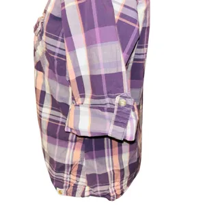 Carhartt Shirt L 3/4 Roll Tab Sleeve Pockets Button Up Plaid thumbnail 4