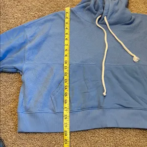 Aerie Blue Hooded Sweatshirt Size Small thumbnail 7