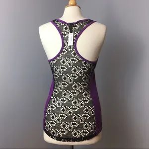 Blackheart Lace Back Tank Top in Purple thumbnail 2