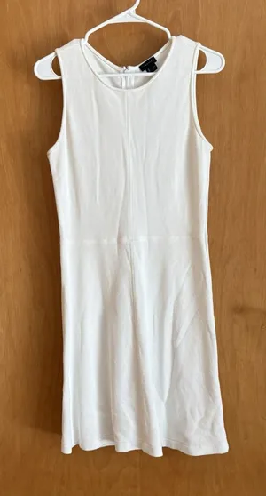 Theory Womens Calna White Fit And Flare Sleeveless Stretch Viscose‎ Dress Small thumbnail 1