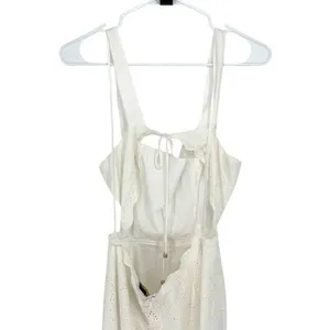 Hello Molly Womens‎ Shirred Strappy Open Back Maxi Dress White Size Medium NWT thumbnail 4