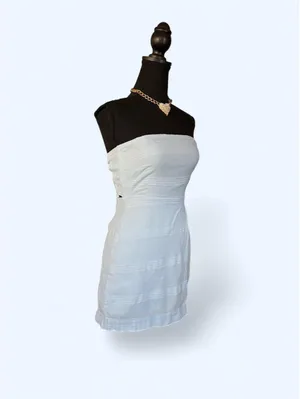 Free People Cotton Linen Tie Back Skort Romper size XS 💙 thumbnail 3