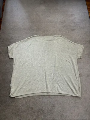 Free People Beach Oversized Short Sleeve Sweater Linen Blend Sage Green thumbnail 3