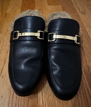 Steve Madden Black Fur Slides thumbnail 1