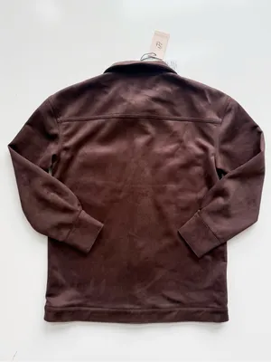 NWT Sincerely Jules Brown Faux Suede Overshirt Size M thumbnail 6