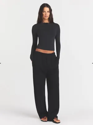 Skims cotton Jersey long sleeve shirt soot NWT small $56 thumbnail 4