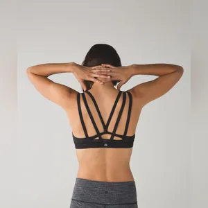 Women’s lululemon athletica Black Multi Strap Energy Bra Exhale Gym Sports Bra 8 thumbnail 6