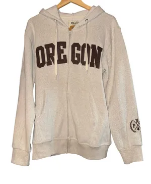 New Oregon Embroidered Full Zip Hoodie Sweater Women's‎ Size Large PNW Warm Cozy thumbnail 1
