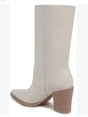 Franco Sarto® Jaxon midcalf Suede boot, White Chalk, Size 7.5, NWOT Display pair thumbnail 3