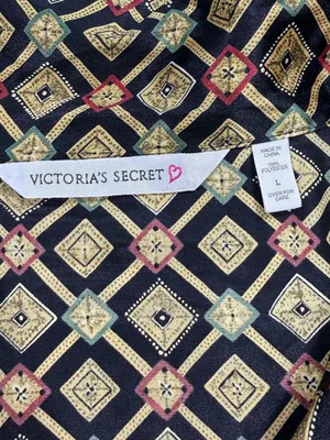 Victoria's Secret Gold Geometric Satin Pajama Set Size Large thumbnail 5